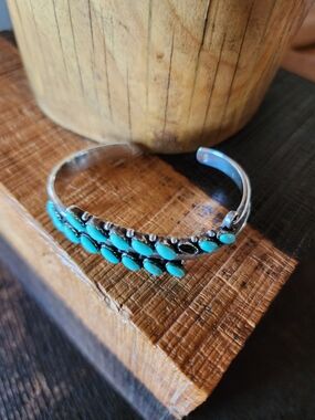 Turquoise & 925 Silver Cuff Bracelet